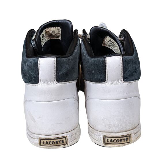 Lacoste Shoes Mens 9.5 High Top Sneakers Lace Up Leather Upper Retro Streetwear - Picture 11 of 14
